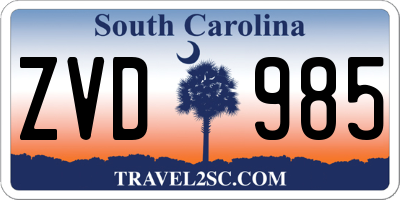 SC license plate ZVD985
