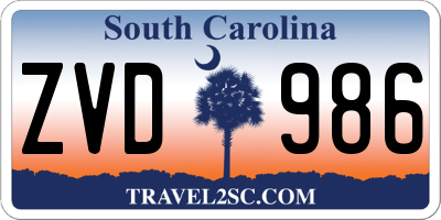 SC license plate ZVD986