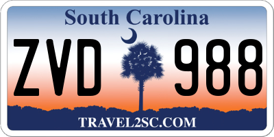 SC license plate ZVD988