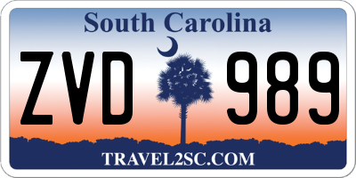 SC license plate ZVD989
