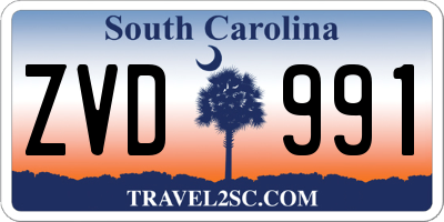 SC license plate ZVD991