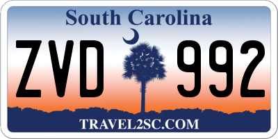 SC license plate ZVD992