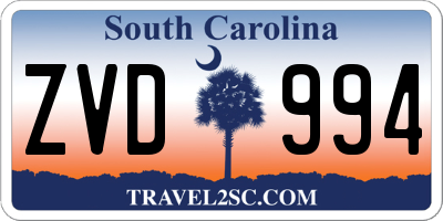 SC license plate ZVD994