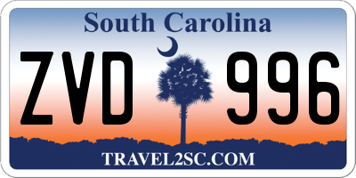 SC license plate ZVD996
