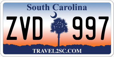 SC license plate ZVD997