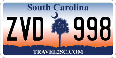 SC license plate ZVD998