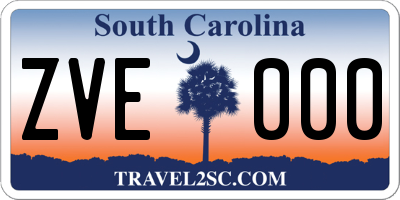 SC license plate ZVE000
