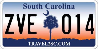 SC license plate ZVE014