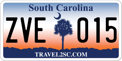 SC license plate ZVE015