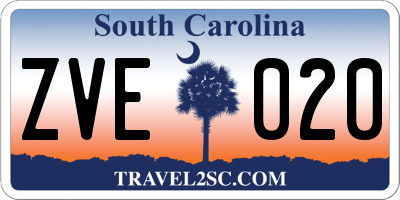 SC license plate ZVE020