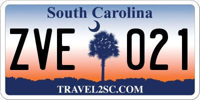 SC license plate ZVE021