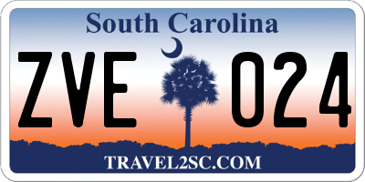 SC license plate ZVE024