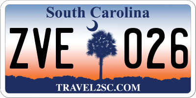 SC license plate ZVE026