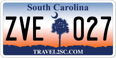 SC license plate ZVE027