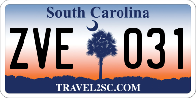 SC license plate ZVE031