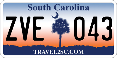SC license plate ZVE043