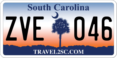 SC license plate ZVE046