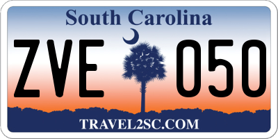 SC license plate ZVE050