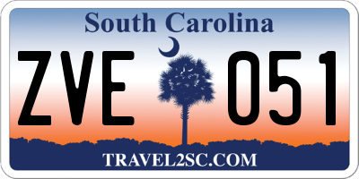 SC license plate ZVE051