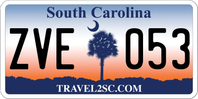 SC license plate ZVE053