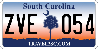 SC license plate ZVE054
