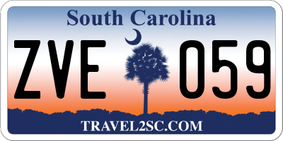 SC license plate ZVE059