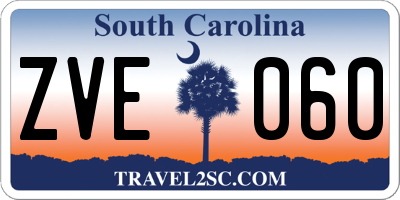 SC license plate ZVE060