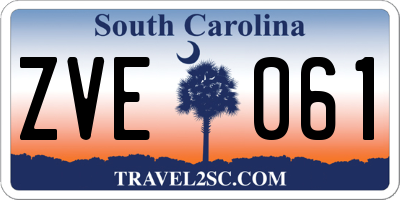 SC license plate ZVE061