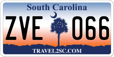 SC license plate ZVE066