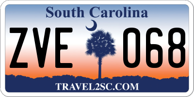 SC license plate ZVE068