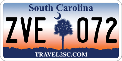 SC license plate ZVE072