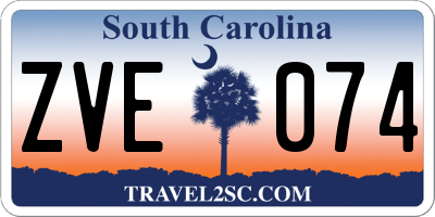 SC license plate ZVE074