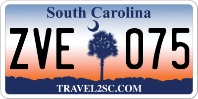 SC license plate ZVE075