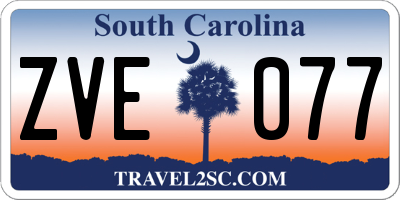 SC license plate ZVE077