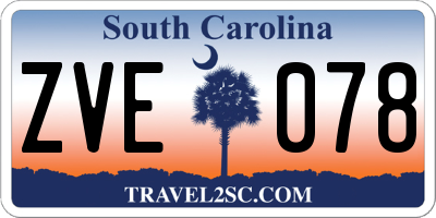 SC license plate ZVE078