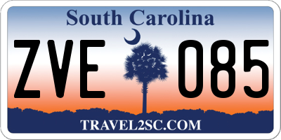 SC license plate ZVE085