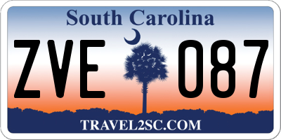 SC license plate ZVE087