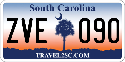 SC license plate ZVE090