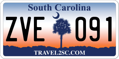 SC license plate ZVE091