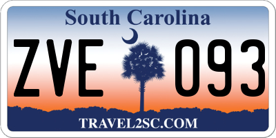 SC license plate ZVE093