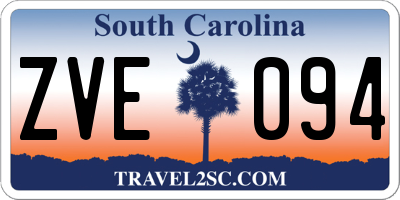 SC license plate ZVE094