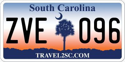 SC license plate ZVE096