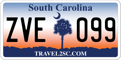 SC license plate ZVE099