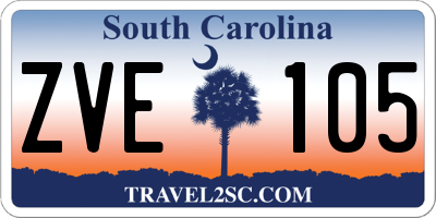SC license plate ZVE105