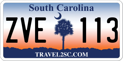 SC license plate ZVE113