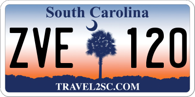 SC license plate ZVE120