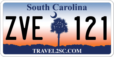 SC license plate ZVE121