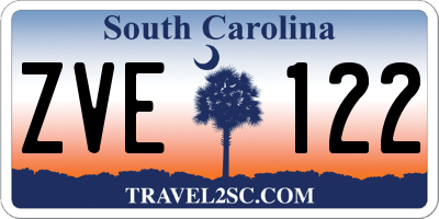 SC license plate ZVE122
