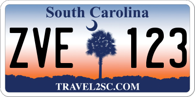 SC license plate ZVE123