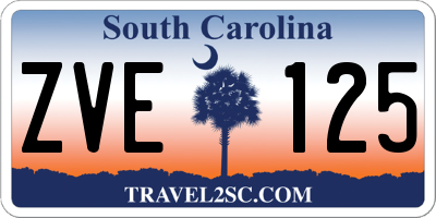 SC license plate ZVE125